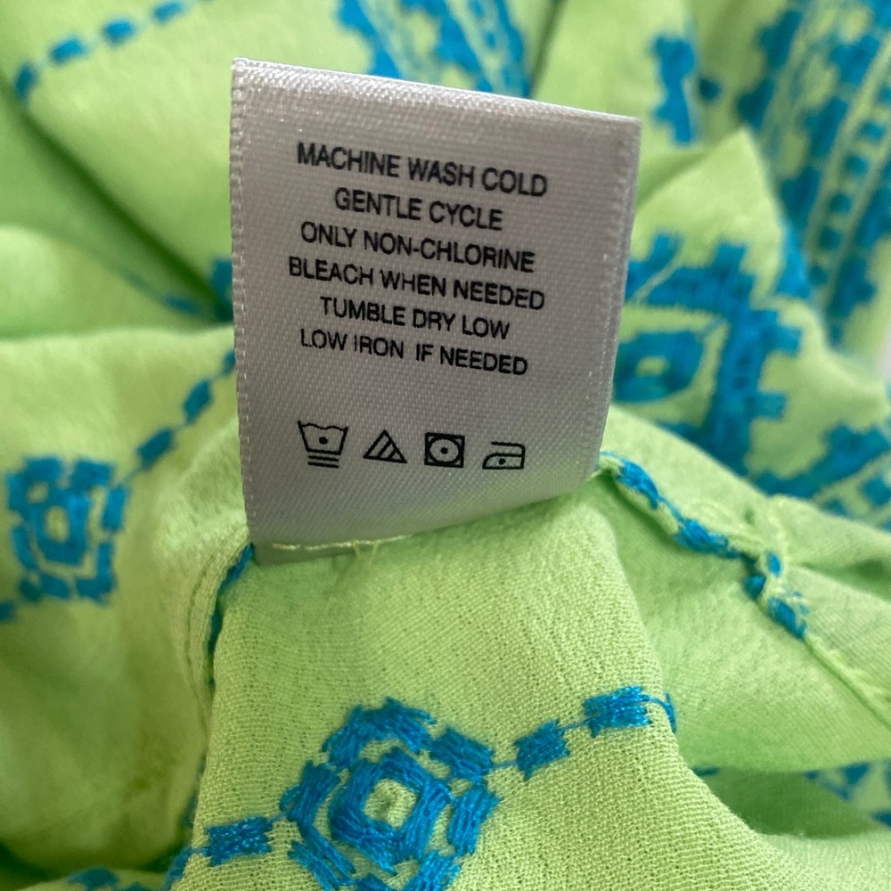 John Mark Lime Green Multi-Color Embroidered Tunic - Picture 9 of 11
